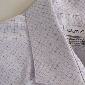 Calvin Klein Men's Light Purple Micro-Pattern Dress Shirt